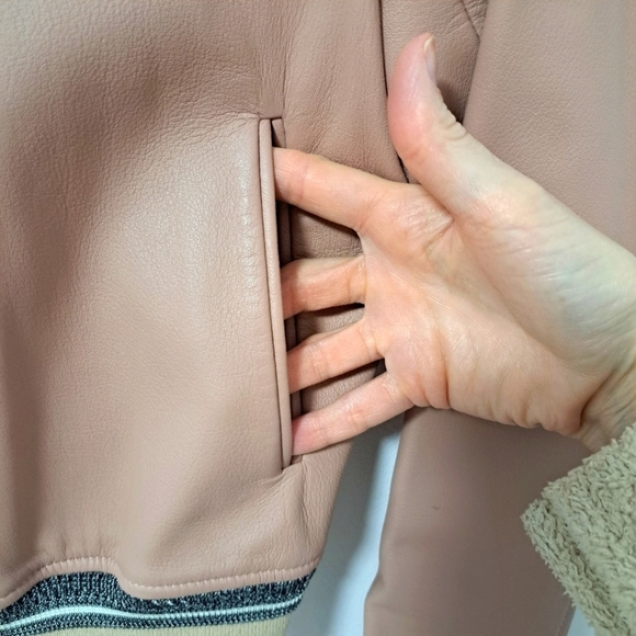 Sandro Paris lambs leather bomber jacket pink small - Picture 8 of 13